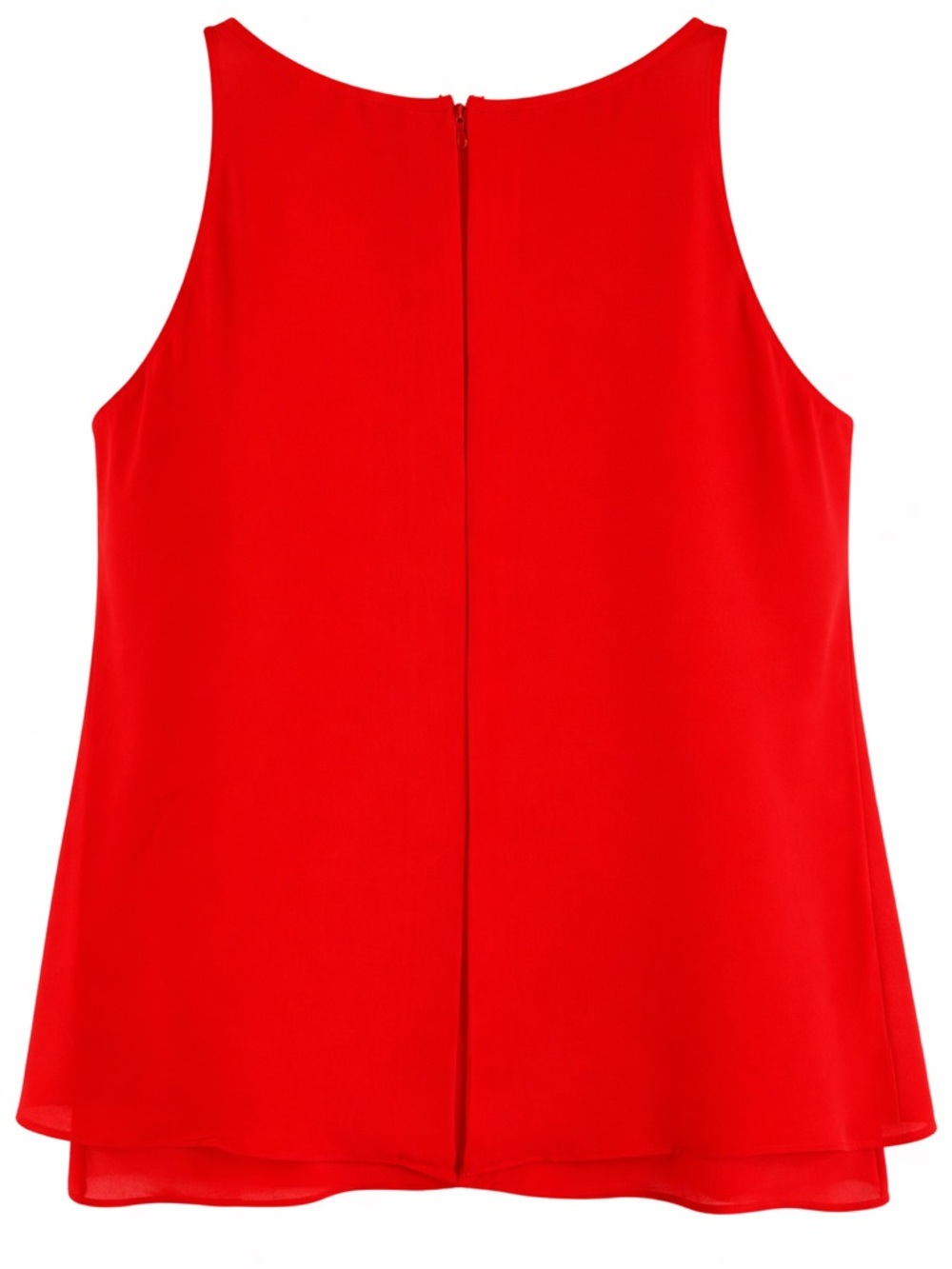 Paraphrase Bright Red/Orange Sleeveless Layered Tank Top - Picture 2 of 3